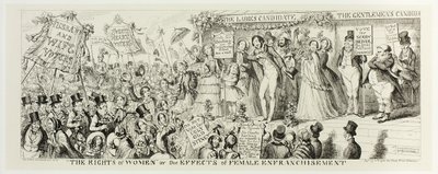 "De rechten van de vrouw" of de gevolgen van vrouwenemancipatie van George Cruikshank