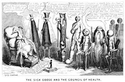 De Zieke Gans en de Gezondheidsraad, 19e eeuw door George Cruikshank