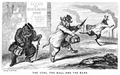 Het hert, de stier en de beer, 19e eeuw door George Cruikshank
