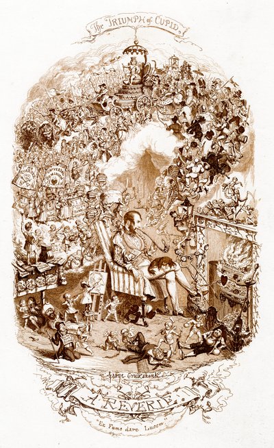 De triomf van Cupido, 19e eeuw door George Cruikshank