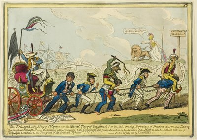 De triomf van de Dey van Algiers over de zeemacht van Engeland!!! door George Cruikshank
