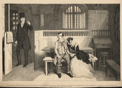 De zoon van de dronkaard wordt veroordeeld tot levenslange transportatie door George Cruikshank