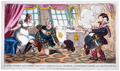 Tortelduiven en tortelsoep!!, 1822 door George Cruikshank