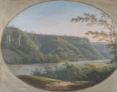 Uitzicht op de Round Howe bij Richmond, Yorkshire, Engeland, 1788 door George Cuit