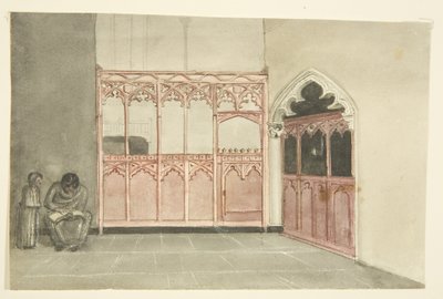 Oude kapel in de kathedraal van Bristol door George Cumberland