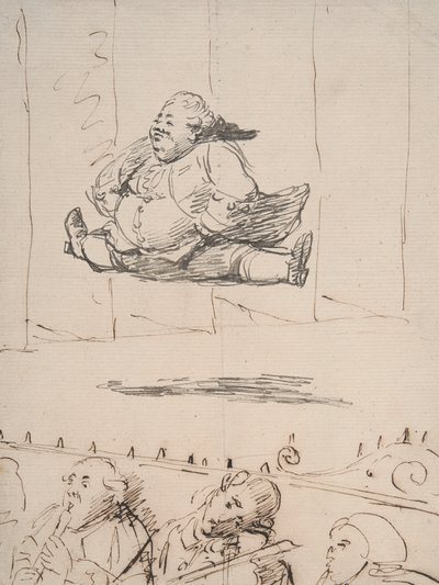 Een Man die de Spagaat Doet, ca. 1760-90 door George Dance