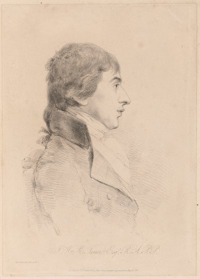 Portret van J.M.W. Turner, R.A., ca 1800 (ets) door George Dance
