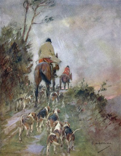 Illustratie voor The Story of a Red Deer door George Denholm Armour