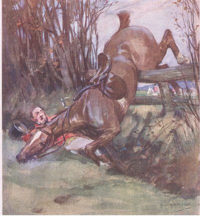 Een heer zijn paard is te zien rusten, uit Mr Jorrocks