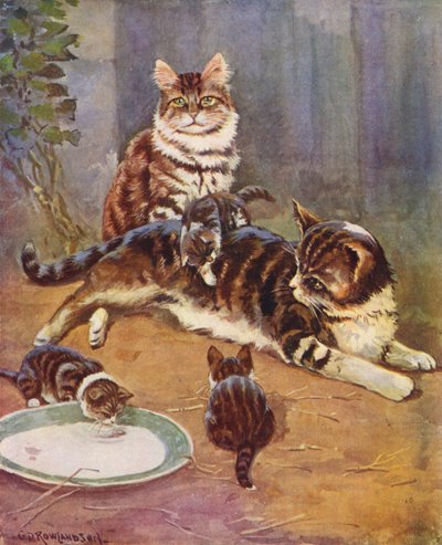 Nell was een mooie cyperse kat door George Derville (after) Rowlandson