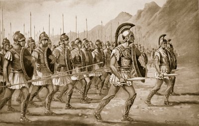Een Macedonische falanx, illustratie uit 