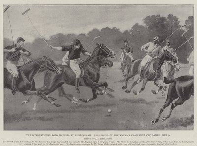 De Internationale Polowedstrijden in Hurlingham, de Tweede van de Amerika Challenge Cup Spelen, 9 juni door George Derville Rowlandson