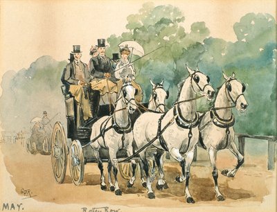 De Maand Mei: Koetsen door George Derville Rowlandson