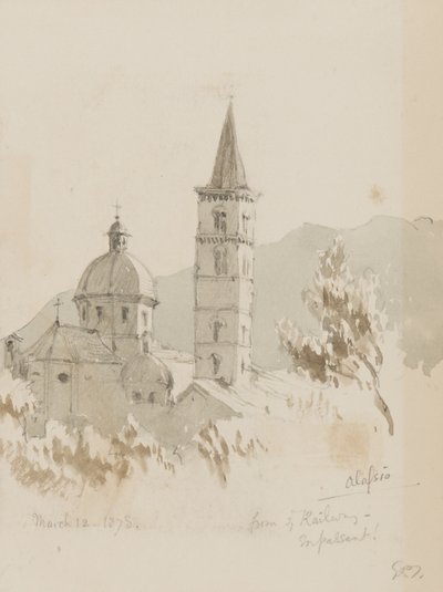 Alassio, vanaf de spoorweg, En Passant!, 12 maart 1878 door George Douglas Tinling