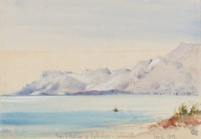Vanaf het station in Bordighera, kijkend naar het westen, 25 februari 1878 door George Douglas Tinling
