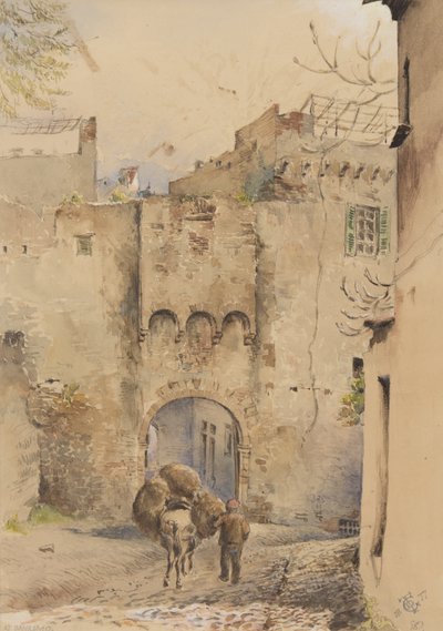 Poort aan de top van de oude stad, San Remo, 1877 door George Douglas Tinling