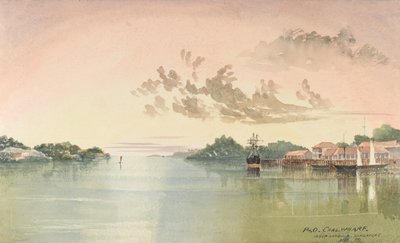 P&O Kolenhaven, Binnenhaven Singapore, aug 1862 door George E.L.S. Sanford