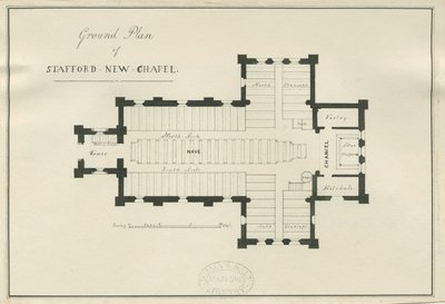 Stafford - Grondplan van Christus Kerk door George E. Hamilton