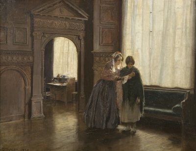 Mevrouw Mary Carpenter en haar Eerste Hervormingsmeisje, Annie Woolham, in Red Lodge, 10 oktober door George Edmund Butler