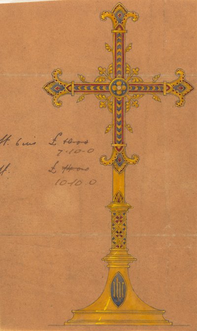 Ontwerpen uitgevoerd voor Jones en Willis, metaal- en houtbewerkers en kerkmeubelfabrikanten van Birmingham en Londen door George Edmund Street