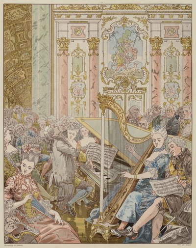 Scène uit La Dame de Gai-Fredon, door Quatrelles (Ernest L