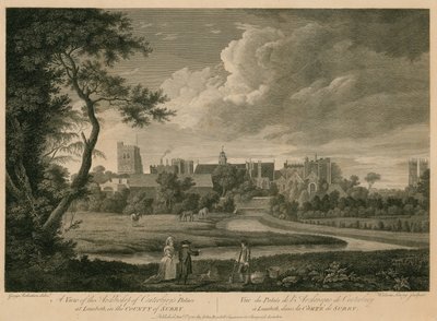 Een uitzicht op het Paleis van de Aartsbisschop van Canterbury in Lambeth, Surrey door George Edward Robertson