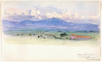 Albanese bergen vanaf Via Tuscolana, Rome door George Elbert Burr