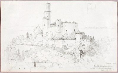 Kasteel Reichenberg, bij St. Goarshausen door George Elbert Burr