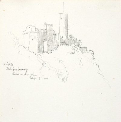 Kasteel Schönburg, Oberwesel door George Elbert Burr