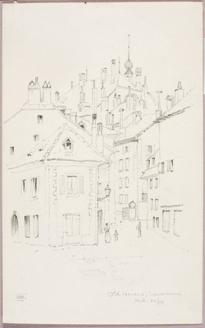 Oude huizen, Lausanne door George Elbert Burr