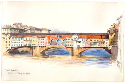 Ponte Vecchio, Florence door George Elbert Burr