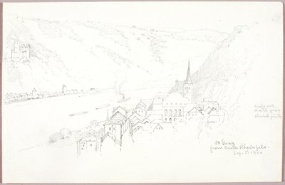 St. Goar vanaf Kasteel Rheinfels door George Elbert Burr