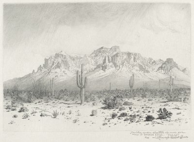 Superstition Mountain, Apache Trail, Arizona (nr.1) door George Elbert Burr