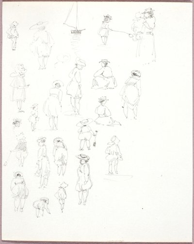 Zonder titel - Figuurstudies van achteren door George Elbert Burr