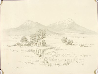 Zonder titel (transfertekening voor Spanish Peaks [nr. 2]) door George Elbert Burr