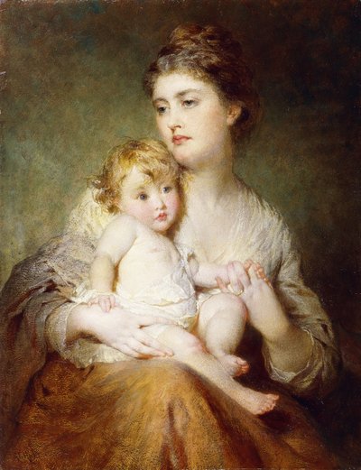Portret van de hertogin van St. Albans, met haar zoon door George Elgar Hicks