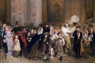 Het Hoofdpostkantoor. Eén minuut voor zes, 1860 door George Elgar Hicks
