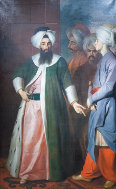 Kozbekci Mustafa Aga en zijn gevolg door George Engelhardt Schroeder