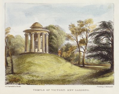 Tempel van de Zon, Arboretum, Kew Gardens, plaat 20 uit Kew Gardens: Een Serie van Vierentwintig Tekeningen op Steen, gegraveerd door Charles Hullmandel (1789-1850) gepubliceerd 1820 door George Ernest after Papendiek