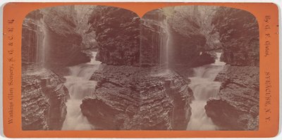 Watkins Glen landschap, Rainbow Falls en Triple Cascades door George F. Gates