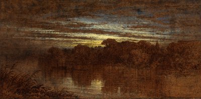 Schemering op de Avon, ruïnes van Kenilworth Castle in de verte door George F. Teniswood