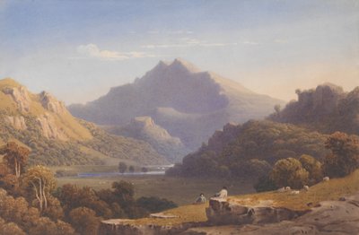Snowdon vanaf Llyn Nantlle, Noord-Wales, 1832 door George Fennel Robson