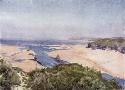 Van Lelant naar Godrevy (kleur litho) door George Franck Nicholls