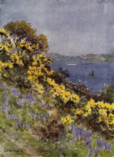 De oevers van de Fal, Falmouth door George Franck Nicholls