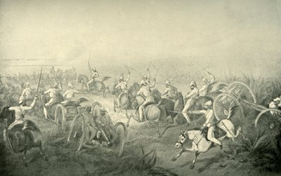 Indiase paardenartillerie in actie, 1850s, 1901 door George Francklin Atkinson