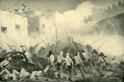 Nicholson leidt de aanval door de straten van Delhi, 1857, 1901 door George Francklin Atkinson