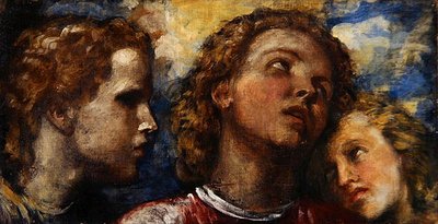 Schets van drie hoofden door George Frederic Watts