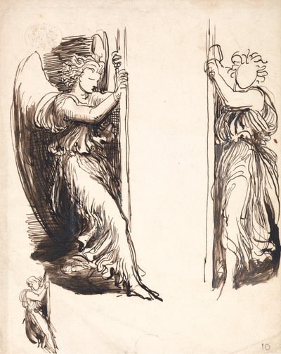 Studies voor de engelen in Het Hof van de Dood door George Frederic Watts