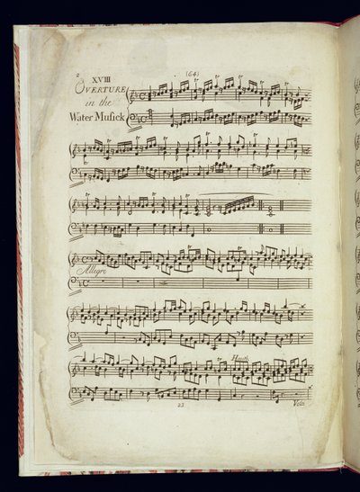 Mu.Ms.447.p2 Pagina 1 van The Water Music door George Frederick Handel
