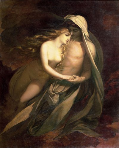 Paolo en Francesca (Het Verhaal van Rimini) door George Frederick Watts